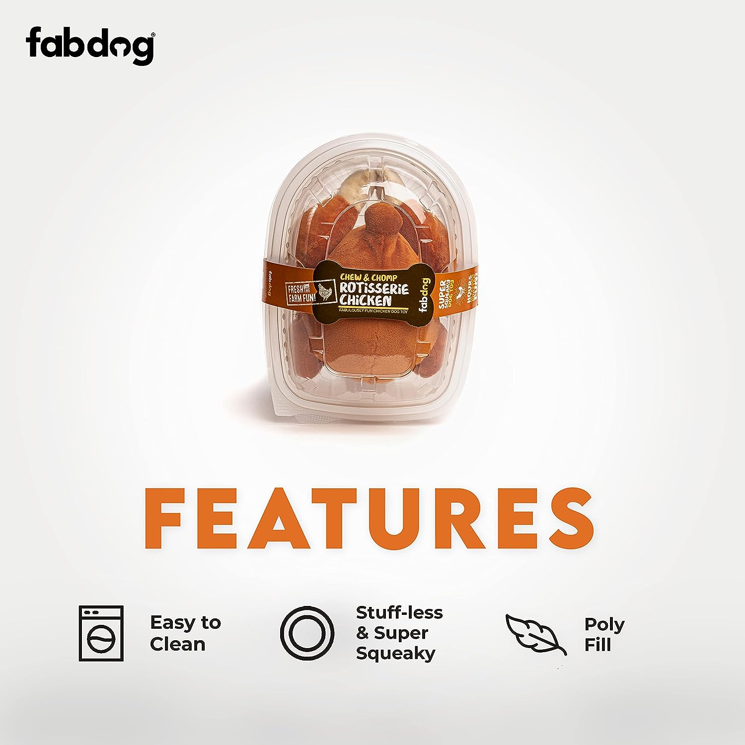 Fabdog 狗狗發聲玩具-擬真烤雞盒
