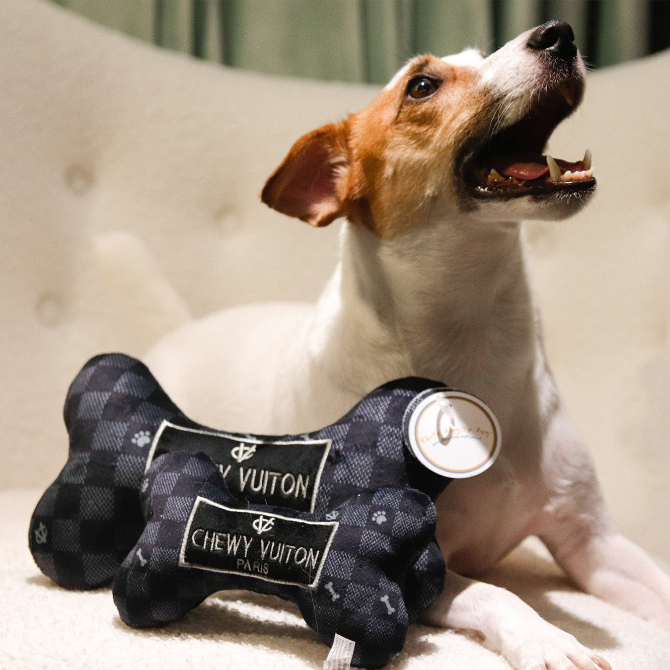 Haute Diggity Dog 狗狗精品發聲玩具-LV黑色格紋系列